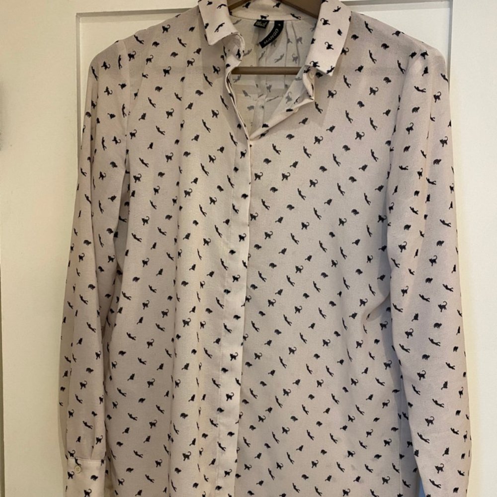 Mango‎ Cat Blouse Size 4